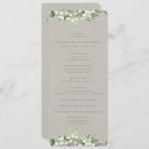 Programme Mariage d'hiver Greige Snowberry+Eucalyptus