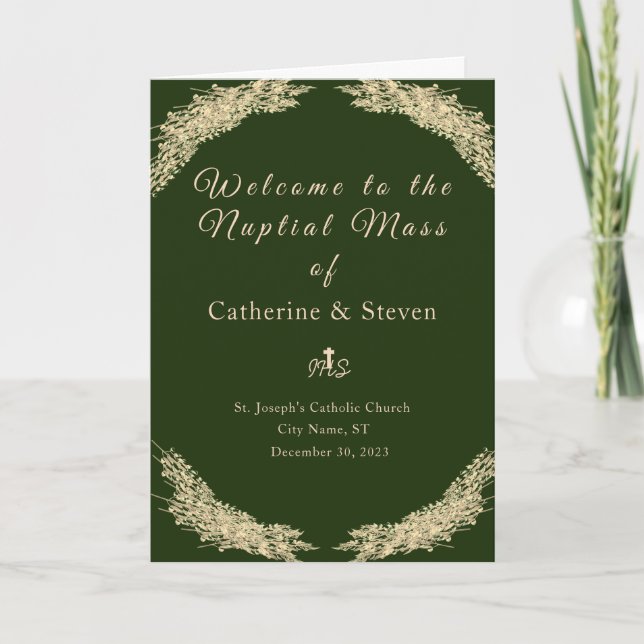 Programme Mariage d'hiver Messe nuptiale avec photo (Devant)