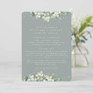 Programme Mariage d'hiver Seafoam Green Snowberry+Eucalyptus