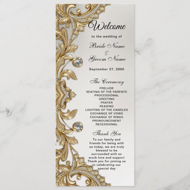 Programme Mariage d'or décoratif (Devant)