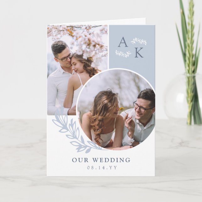 Programme Mariage Dove Blue Green Overlapping Photos (Devant)