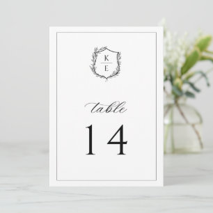 Programme Mariage du monogramme de la crête botanique Numéro