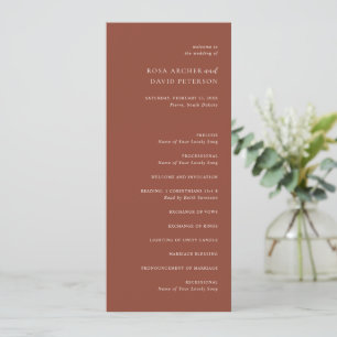 Programme Mariage éditorial en cuivre rustique moderne