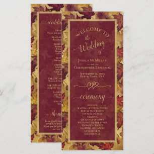 Programme Mariage Élégant aux Feuilles d'Automne Bourguignon