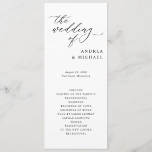 Programme Mariage élégant et simple