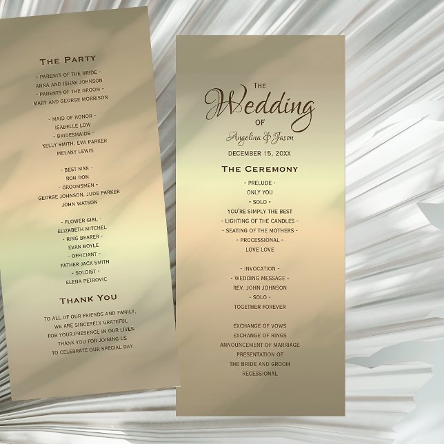 Programme Mariage Élégant Moderne Or (Créateur téléchargé)
