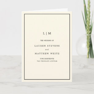 Programme Mariage élégant monogramme jaune beurre moderne