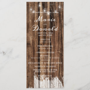 Programme Mariage en bois rustique et lanternes