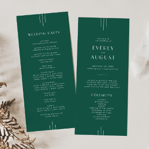 Programme Mariage EVERLY Tons de Bijoux Art Déco Vert Emerau