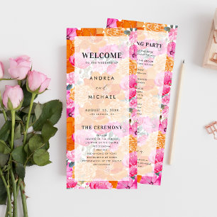 Programme Mariage Faded Pink Orange Fraîche Fleur Fraîche