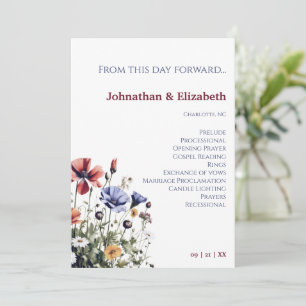 Programme Mariage Fleur sauvage aquarelle