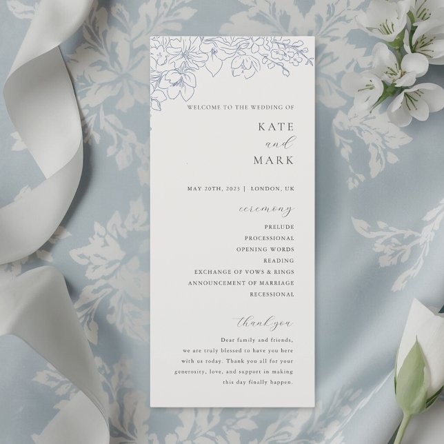 Programme Mariage Floral Bleu Délicat (Créateur téléchargé)