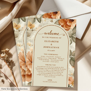 Programme Mariage Floral Bohème Tendance Cuivre Ivoire Olive