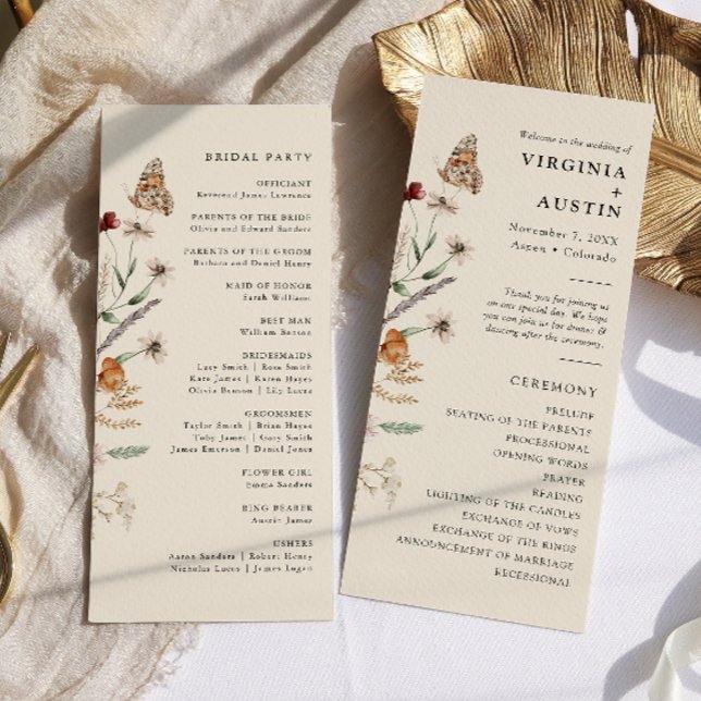 Programme Mariage Floral Boho (Boho Floral Wedding Program
)