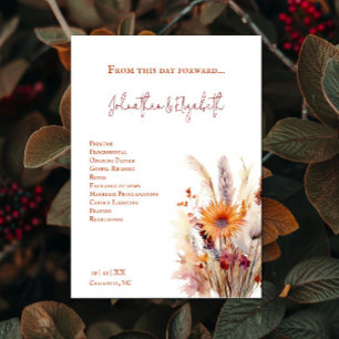 Programme Mariage floral Boho d'automne Blanc