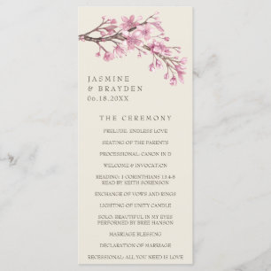Programme Mariage Floral Élégant aux Fleurs de Cerisier Rose