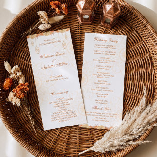 Programme Mariage Floral Élégant Lanterne Arabe