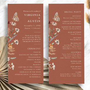 Programme Mariage floral en terre cuite Boho