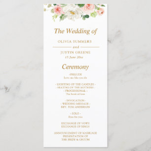Programme Mariage floral rose
