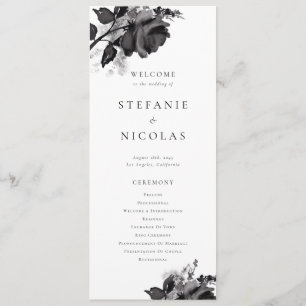Programme Mariage Floral Rose de couleur noire moderne