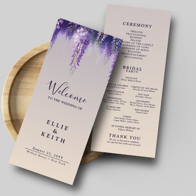 Programme Mariage floral violet à dégradé lunaire (Créateur téléchargé)