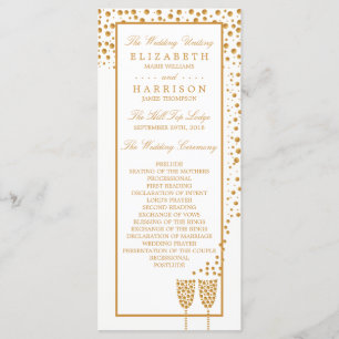Programme Mariage Gold Champagne Bubbles