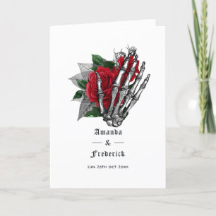 Programme Mariage gothique squelette floral rouge