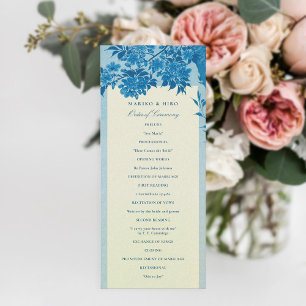 Programme Mariage japonais antique en fleurs de cerisier ble
