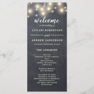 Programme Mariage lumineux Rustique Chalkboard Chalkboard