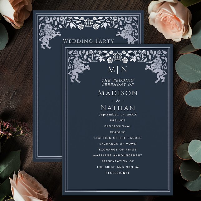 Programme Mariage médiéval d'épée Blue & Silver Royal Lion (Créateur téléchargé)