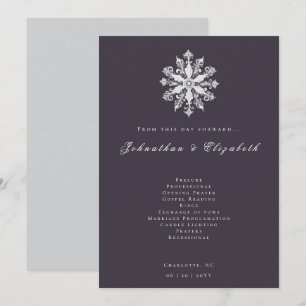 Programme Mariage minimaliste de flocon de neige Plum Purp