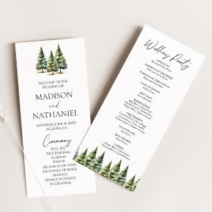 Programme Mariage minimaliste de la forêt de pins neigeux d'