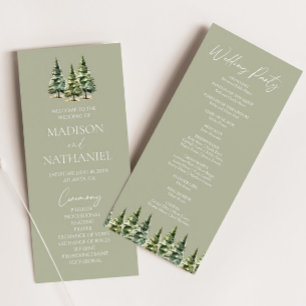 Programme Mariage minimaliste de la forêt de pins neigeux d'