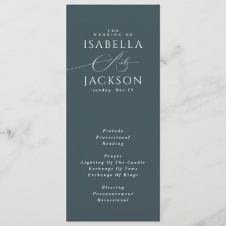 Programme Mariage minimaliste élégant moderne bleu ardoise