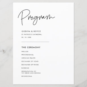 Programme Mariage minimaliste moderne