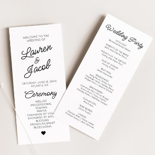 Programme Mariage minimaliste moderne noir et blanc