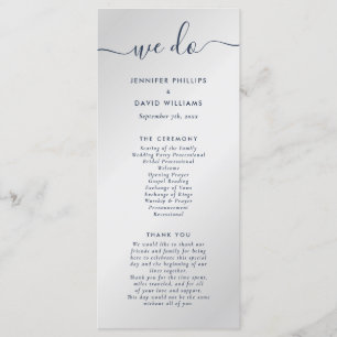 Programme Mariage moderne bleu marine et argenté On fait