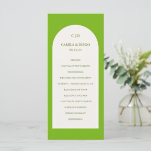 Programme Mariage Moderne Élégant à Arche Verte Vibrante