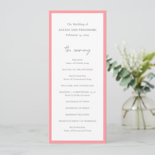 Programme Mariage Moderne Rose Chic