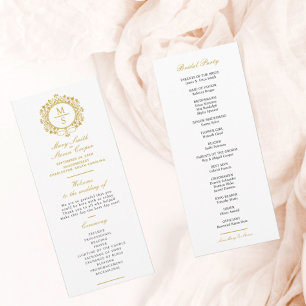 Programme Mariage Monogramme doré