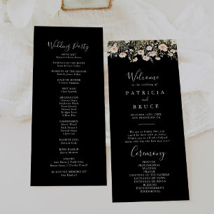 Programme Mariage noir classique Boho Blush Fleur sauvage