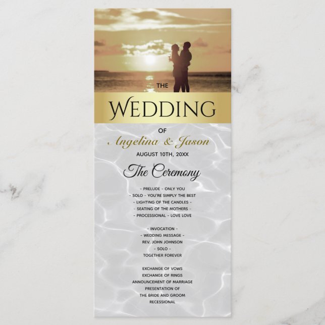 Programme Mariage photo de plage (Devant)