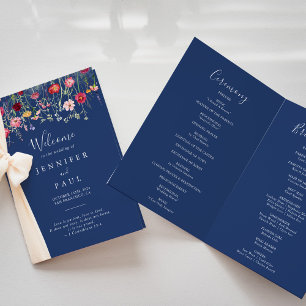 Programme Mariage plié Boho Multicolor Fleur sauvage