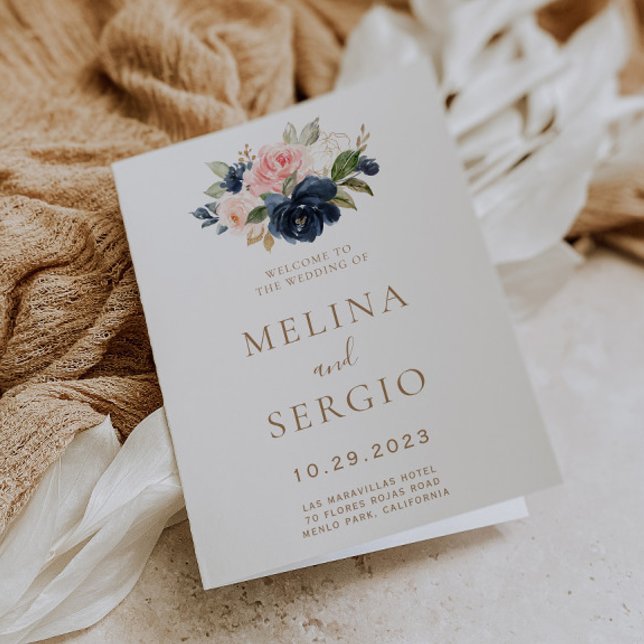 Programme Mariage plié Gold Blue Rose (Créateur téléchargé)
