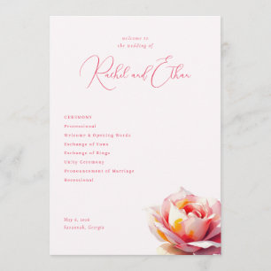 Programme Mariage Romantique Rose Rose