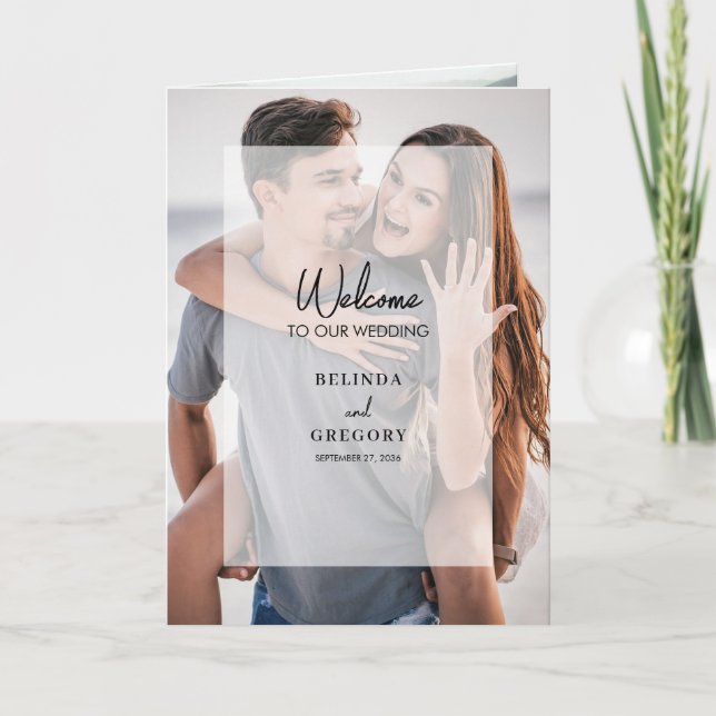 Programme Mariage simple 4 superposition photo Ordre de serv (Devant)