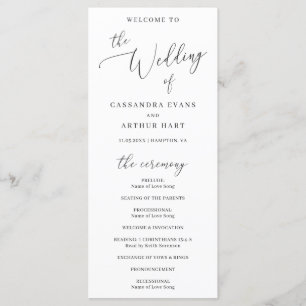 Programme Mariage simple classique blanc élégant