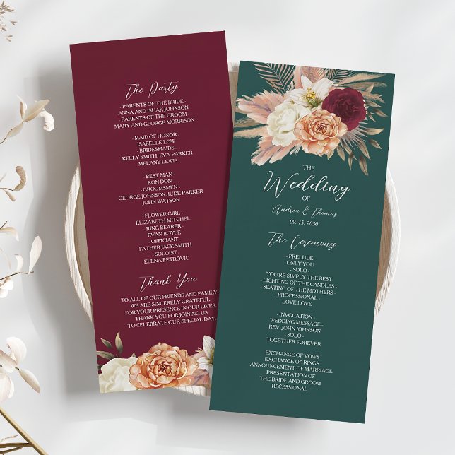 Programme Mariage Vert Émeraude Rustique (Créateur téléchargé)