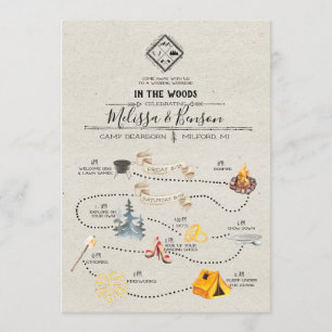 Programme Mariage Weekend in the Woods Itinerary Card