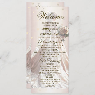 Programme Mariée d'hiver rose Golden Shiny Hearts